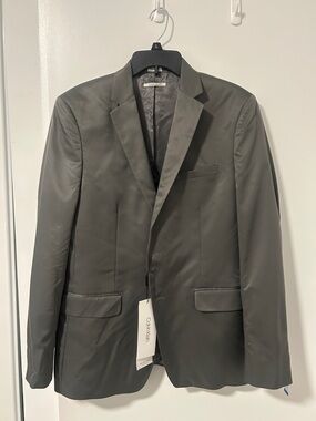 Calvin Klein Men's Charcoal Gray Two-Button Blazer